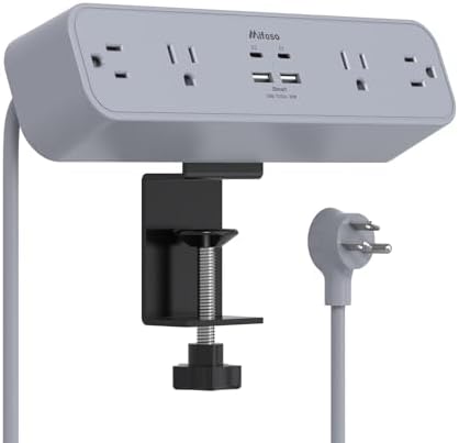 Mifaso PD30W Desk Clamp Power Strip, Surge Protector, Fast Charging Station