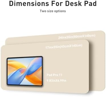 Aothia Faux Leather Desk Mat - Non-Slip PU Leather Desk Blotter, Waterproof Writing Surface, Large Desk Pad for Office & Home (Beige, 55" x 17")