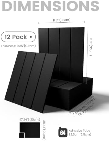 Fluxynara Felt Bulletin Board & Cork Board Alternative, Black