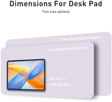 Aothia Faux Leather Desk Mat - Non-Slip PU Leather Desk Blotter, Waterproof Writing Surface, Large Desk Pad for Office & Home (Soft Lavender, 55" x 17")