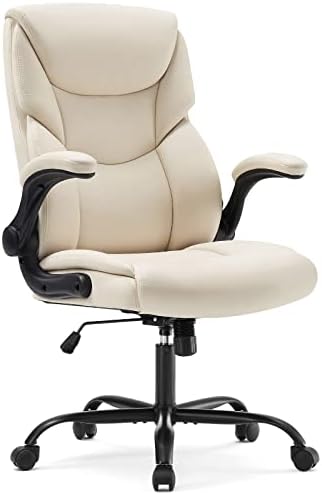 DUMOS Leather Office Chair, Computer Desk Chair, Lumbar Support