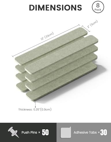 Fluxynara 13" x 2" Felt Wall Panels, Sage