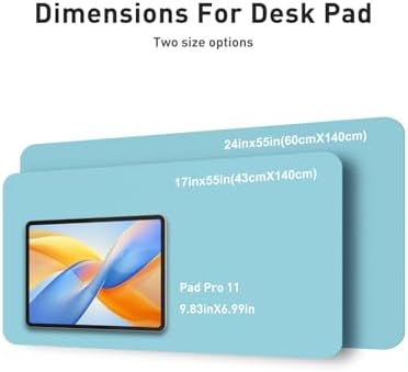 Aothia Faux Leather Desk Mat - Non-Slip PU Leather Desk Blotter, Waterproof Writing Surface, Large Desk Pad for Office & Home (Blue Topaz, 55" x 24")