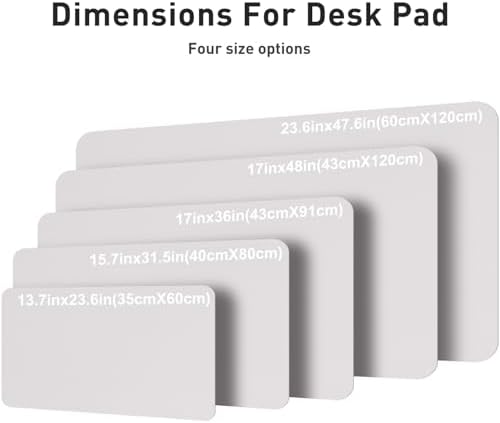 Aothia Faux Leather Desk Mat – Large Mouse Pad, Non-Slip PU Leather Blotter, Waterproof Writing Surface for Office and Home (Pale Lavender White, 47.2" x 23.6")