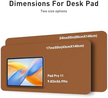 Aothia Faux Leather Desk Mat - Non-Slip PU Leather Desk Blotter, Waterproof Writing Surface, Large Desk Pad for Office & Home (Brown, 55" x 24")