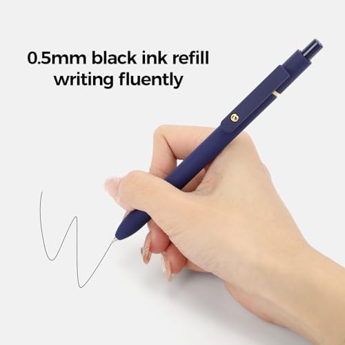Ddaowanx Gel Pens,6 Pcs 0.5mm Retractable Quick Dry Black Ink Pens