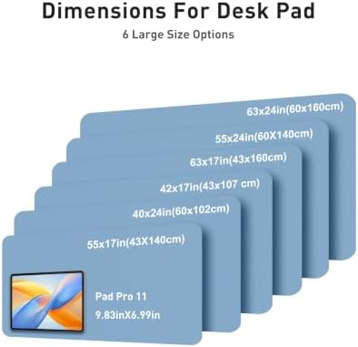 Aothia Faux Leather Desk Mat for Keyboard & Mouse (Sky Blue, 42" x 17")
