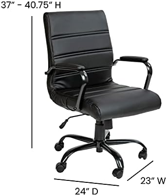 Flash Furniture Mid-Back LeatherSoft Executive Office Chair, Black/Black