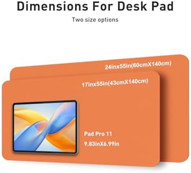 Aothia Faux Leather Desk Mat - Non-Slip PU Leather Desk Blotter, Waterproof Writing Surface, Large Desk Pad for Office & Home (Hermes Orange, 55" x 24")