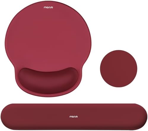 MOSISO Wrist Rest Support for Mouse Pad&Keyboard Set, Wine Red