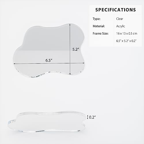 Acrylic Coaster Decorative Plates, Irregular Bar Drink Coaster, Clear Cloud Shape Coffee Cup Coaster, Perfect for Tabletop Protection and Accessories Display.(Clear)