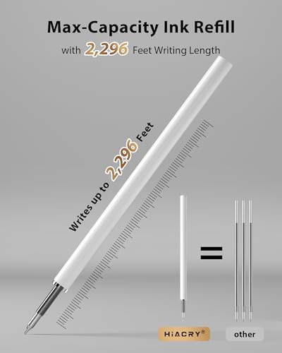 Hiacry 8 Pcs Gel Pens, Quick-Dry Long Lasting Black Ink-0.7mm Fine Point