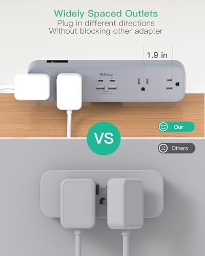 Mifaso PD30W Desk Clamp Power Strip, Surge Protector, Fast Charging Station