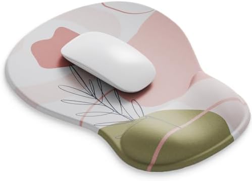ErgoComfort Gel Wrist Rest Mouse Pad-Ergonomic Office Mousepad with Wrist Support-Non-Slip, Design Desk Accessories Mat for Home&Game Decor (08Abstract Bloom)