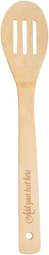 PrintSupremacy Custom Engraved Bamboo Cooking Spoons Set, Non Stick Wooden Kitchen Gadget Pan Cookware, Baking Gift for Housewarming Wedding Birthday, Chef Foodie Gift (Custom, 1 Pc - Spatula)