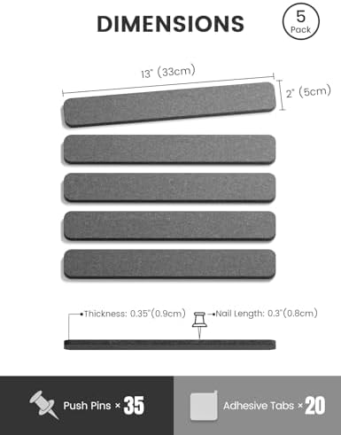 Fluxynara 13" x 2" Felt Wall Panels, Charcoal Gray