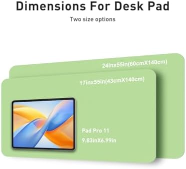 Aothia Faux Leather Desk Mat - Non-Slip PU Leather Desk Blotter, Waterproof Writing Surface, Large Desk Pad for Office & Home (Foam Green, 55" x 24")