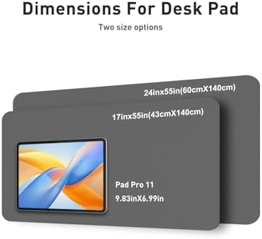 Aothia Faux Leather Desk Mat - Non-Slip PU Leather Desk Blotter, Waterproof Writing Surface, Large Desk Pad for Office & Home (Grey, 55" x 17")