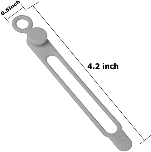 Silicone Cable Ties, Cord Organizer Cable Management(16Pcs-Grey)