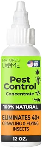 Nature's Dome Pest Control Concentrate 12 Oz | One Bottle Makes 1 Gallon of Ant & Bug Spray | Indoor & Outdoor Ant Spray for Home, Yard & Patio | Kills Fleas, Ticks, Ants & Mosquitos | Plant-Based