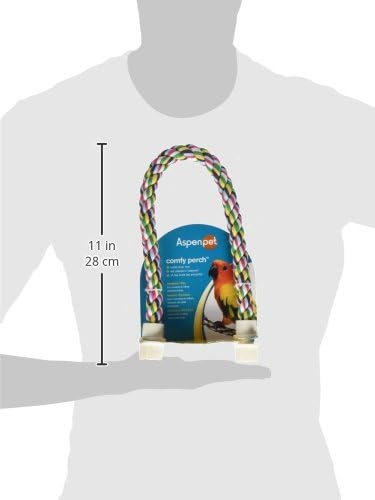 JW Pet Comfy Perch for Birds Flexible Multi-Color Rope, Medium - 21" Length (Pack of 12)