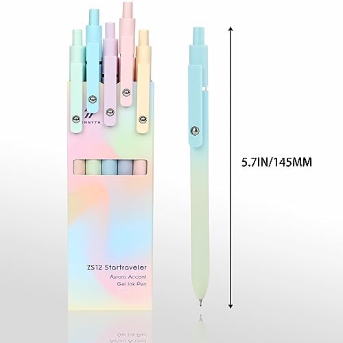 Ddaowanx Gel Pens,5 Pcs 0.5mm Retractable Quick Dry Black Ink Pens