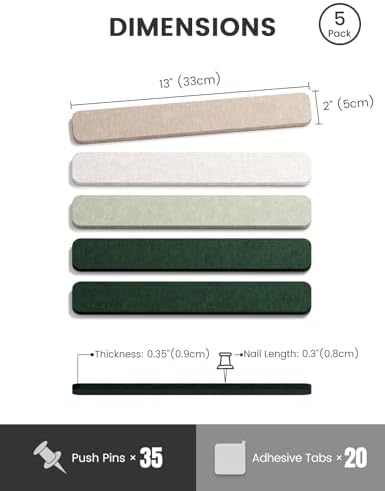 Fluxynara 13" x 2" Felt Wall Panels, Nordic Moss