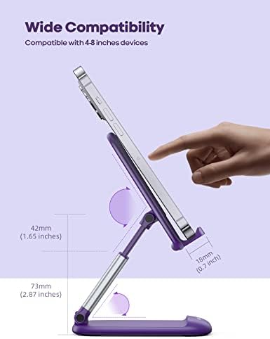 Lamicall Purple Phone Holder for Desk - Dark Purple Cellphone Stand