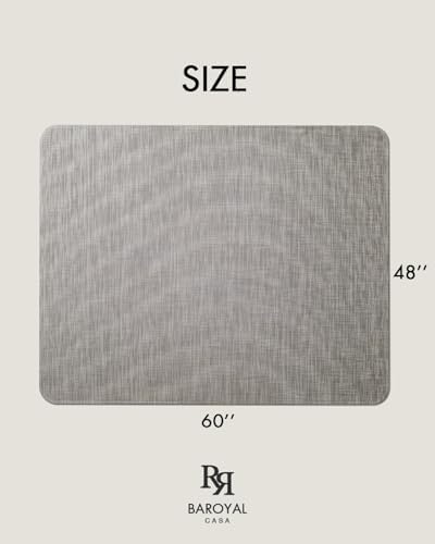 Baroyal Office Chair Mat for Hardwood Floor Under Desk Computer Rolling Chair Mat for Wood/Tile Floor Non-Slip Heavy Duty Desk Rug PVC Plastic Hard Floor Protector 48" x 60" (Soapstone)