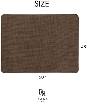 BARoyal Office Chair Mat for Hardwood Floor Under Desk Computer Rolling Chair Mat for Wood/Tile Floor Non-Slip Heavy Duty Desk Rug PVC Plastic Hard Floor Protector 48" x 60"(Coffee)