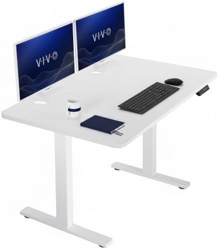 VIVO White 48 x 30 in Standing Desk, DESK-KIT-1W5W