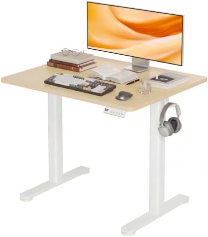 Claiks Electric Height Adjustable Standing Desk, 32x19 Inch, Nature