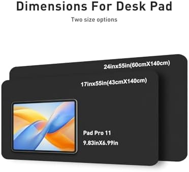 Aothia Faux Leather Desk Mat - Non-Slip PU Leather Desk Blotter, Waterproof Writing Surface, Large Desk Pad for Office & Home (Black, 55" x 24")