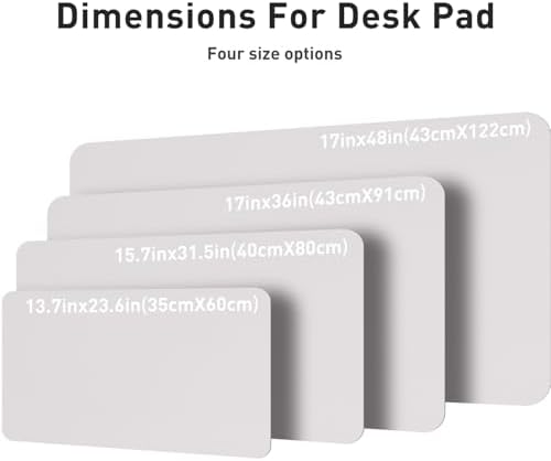 Aothia Large PU Leather Desk Pad Protector – Non-Slip Mouse Pad & Writing Mat for Office/Home, Waterproof, Easy to Clean (36" x 17", Pale Lavender White)