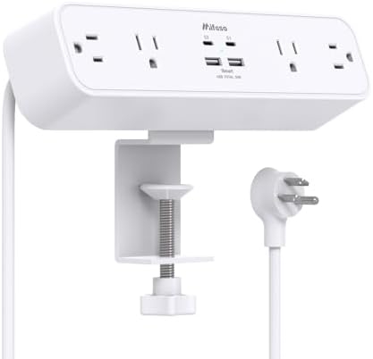 Mifaso PD30W Desk Clamp Power Strip, Surge Protector, Fast Charging Station
