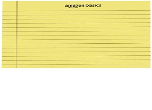 Amazon Basics Legal/Wide Ruled 8.5 x 11.75 inch Legal Pad, Canary, 72 Count (Pack of 12), 50 sheets per pad, 6 packs per carton