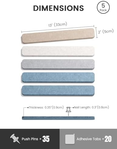Fluxynara 13" x 2" Felt Wall Panels, Coastal