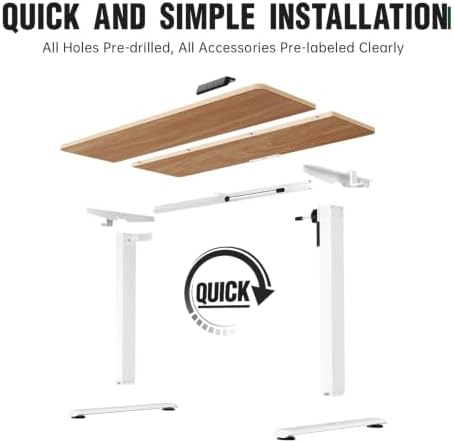Veken 47.2 Inch Large Electric Standing Desk, Gaming Table, Nature
