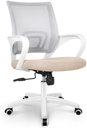 NEO CHAIR Office Computer Chair Ergonomic Mid-Back Mesh Desk Chair, Beige