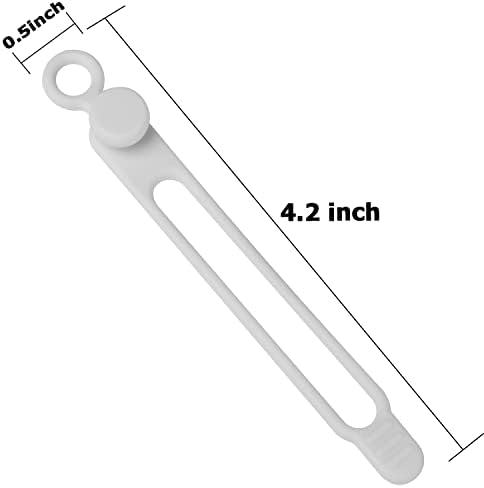 Silicone Cable Ties, Cord Organizer Cable Management(16Pcs-White)