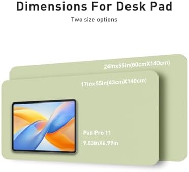 Aothia Faux Leather Desk Mat - Non-Slip PU Leather Desk Blotter, Waterproof Writing Surface, Large Desk Pad for Office & Home (Grass Green, 55" x 17")