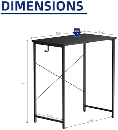Pamray 23 Inch Computer Desk for Small Spaces, Home Office Work Desk with Headphone Hook, Small Office Desk Study Writing Table