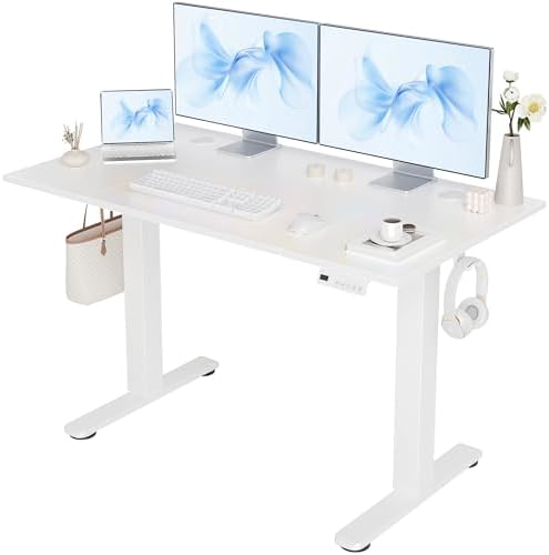 Claiks Electric Height Adjustable Standing Desk, 48x24 Inch, Cold White