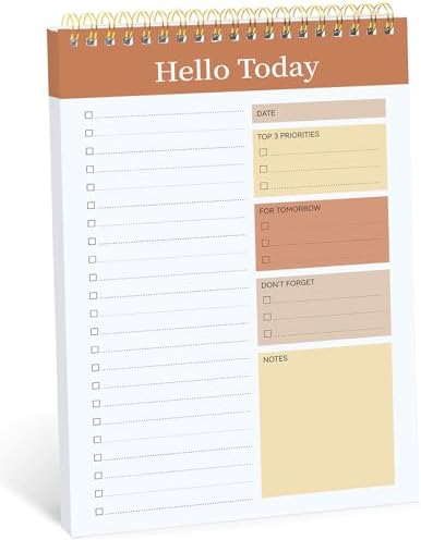 Taja To Do List Notepad, Undated Daily Planner for Work and Goal Setting
