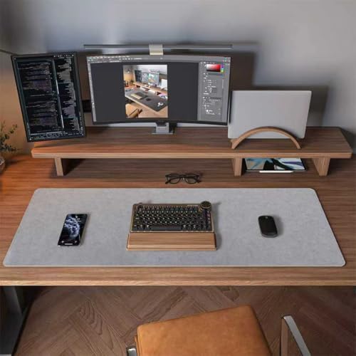 DAWNTREES Felt Desk Pad, Large Felt Mouse Pad and Keyboard Mat, 36" x 12"