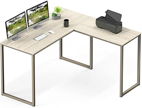 SHW Mission 48 x 48 L-Shape Home Office Computer Desk, Maple