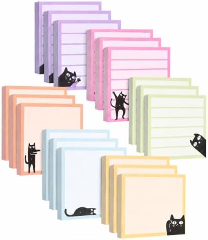 Mr. Pen- Black Cat Sticky Notes Set Bulk, 3" x 3", 18 Pads, 1440 Sheets