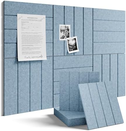 Fluxynara 36" x 24" Large Felt Bulletin Board, Dusty Blue