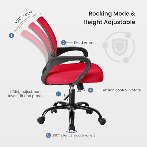 OLIXIS Home Office Chair, Mesh Desk Chair, Ergonomic Lumbar Support