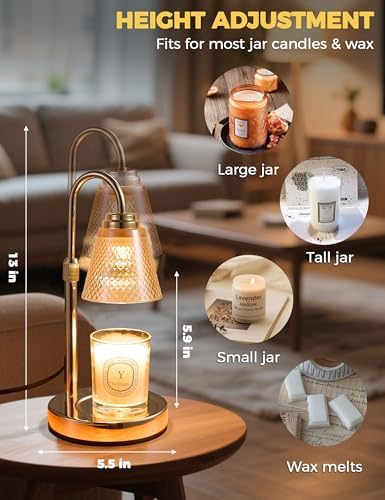 Candle Warmer Lamp with Timer Home Decor Birthday Gifts for Women Mom Her